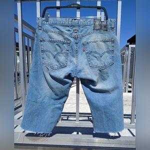 Levi's 514 Black Label Y2K Medium Wash Denim Cut Off Shorts Size 36